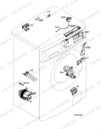 Взрыв-схема стиральной машины Electrolux EWS10570W - Схема узла Electrical equipment 268